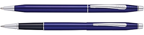 Набор: шариковая ручка и ручка-роллер<br/>Classic Century® Translucent Blue Lacquer/Chrome<br/>AT0088-112 Набор: шариковая ручка и ручка-роллер<br/>Classic Century® Translucent Blue Lacquer/Chrome<br/>AT0088-112