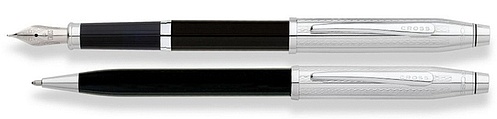 Набор: шариковая ручка и перьевая ручка<br/>Century® II Chrome Engraved / Black Lacquer<br/>AT0087WG-91MS Набор: шариковая ручка и перьевая ручка<br/>Century® II Chrome Engraved / Black Lacquer<br/>AT0087WG-91MS
