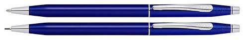 Набор: шариковая ручка и механический карандаш<br/>Classic Century® Translucent Blue Lacquer/Chrome<br/>AT0081-112 Набор: шариковая ручка и механический карандаш<br/>Classic Century® Translucent Blue Lacquer/Chrome<br/>AT0081-112