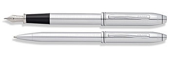 Набор: шариковая ручка и перьевая ручка<br/>Townsend® Radial Engraved Chrome<br/>AT0047-34MS Набор: шариковая ручка и перьевая ручка<br/>Townsend® Radial Engraved Chrome<br/>AT0047-34MS