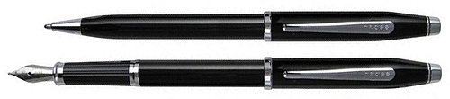 Набор: шариковая ручка и перьевая ручка<br/>Century® II Black Lacquer<br/>AT0087WG-61MS Набор: шариковая ручка и перьевая ручка<br/>Century® II Black Lacquer<br/>AT0087WG-61MS