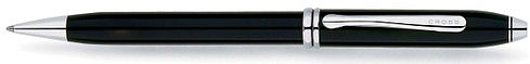 Ручка шариковая с тонким корпусом<br/>Townsend® Black Lacquer / Rhodium Plated<br/>AT0042-4 Ручка шариковая с тонким корпусом<br/>Townsend® Black Lacquer / Rhodium Plated<br/>AT0042-4