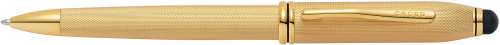 Ручка шариковая со стилусом<br/>Townsend® Stylus Brushed 23K Heavy Gold Plate<br/>AT0042-42