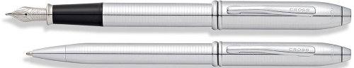 Набор: шариковая ручка и перьевая ручка<br/>Townsend® Radial Engraved Chrome<br/>AT0047-34MS Набор: шариковая ручка и перьевая ручка<br/>Townsend® Radial Engraved Chrome<br/>AT0047-34MS