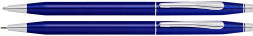 Набор: шариковая ручка и механический карандаш<br/>Classic Century® Translucent Blue Lacquer/Chrome<br/>AT0081-112 Набор: шариковая ручка и механический карандаш<br/>Classic Century® Translucent Blue Lacquer/Chrome<br/>AT0081-112