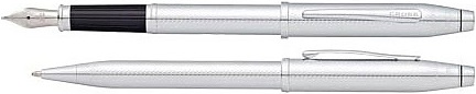 Набор: шариковая ручка и перьевая ручка<br/>Century® II Twill Engraved Chrome<br/>AT0087WG-97MS Набор: шариковая ручка и перьевая ручка<br/>Century® II Twill Engraved Chrome<br/>AT0087WG-97MS