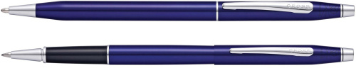 Набор: Ручка шариковая и ручка-роллер<br/>Classic Century® Translucent Blue Lacquer/Chrome<br/>AT0088-112